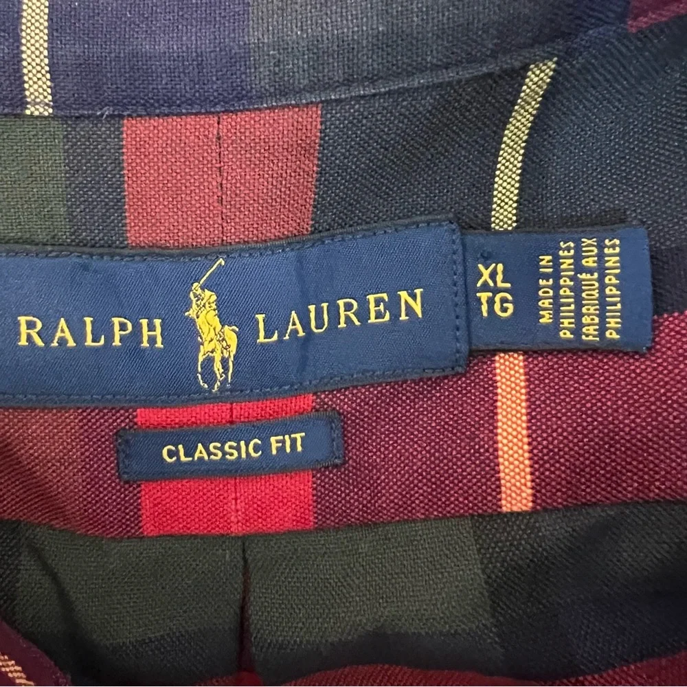Polo Ralph Lauren Plaid Button Down Casual Dress Shirt Pony Emblem Classic Fit